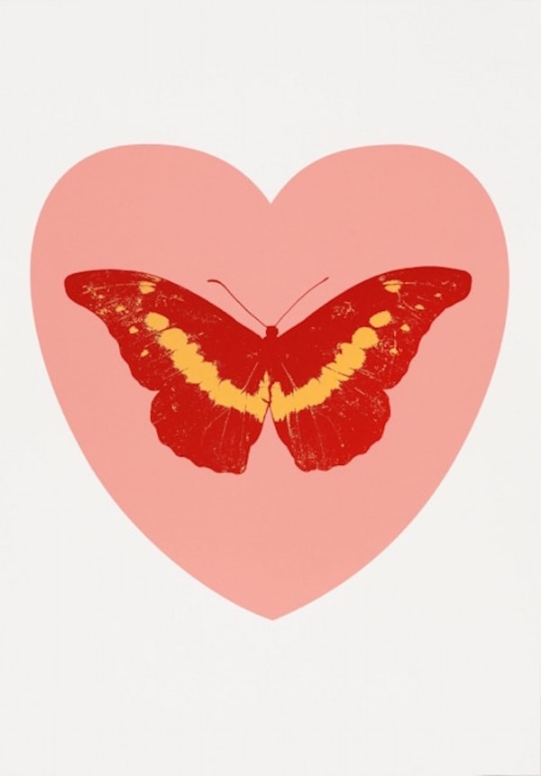 Damien Hirst - I Love You (Pink, Poppy Red, Cool Gold), 2015
