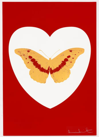 Damien Hirst - I Love You (White, Red, Cool Gold, Poppy Red), 2015