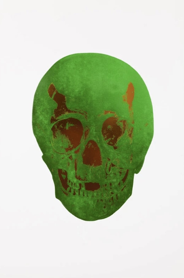 Damien Hirst - Lime Green/Island Copper Skull,, 2009