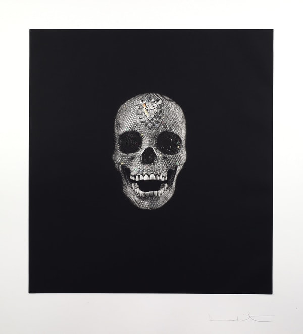 Damien Hirst - Victory over Death, 2008, Photogravure etching with hand-colouring in gouache
Signed by the artist on the f...