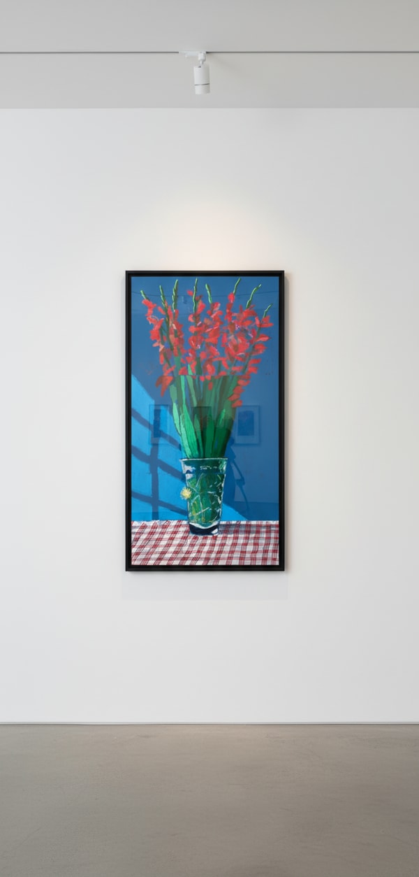 David Hockney - 27th July, Some Gladioli, 2021, iPad painting printed on paper