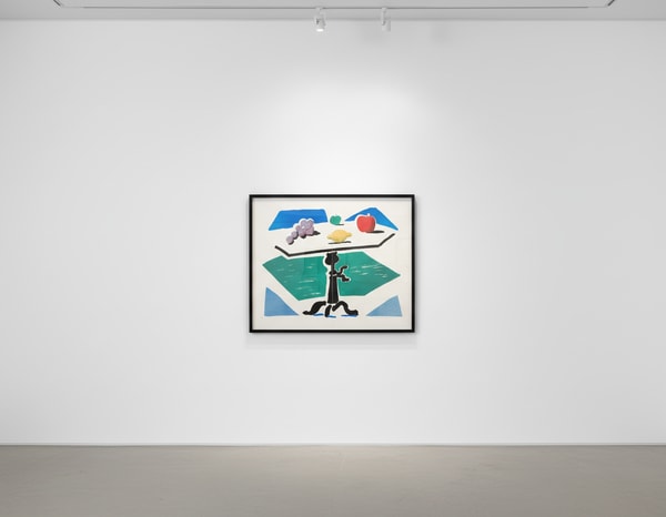 David Hockney - Apple, Grapes, Lemon on a Table (For Bam), 1988, Home Made Print on two sheets of paper