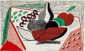 David Hockney - Apples, Pears, and Grapes, 1986