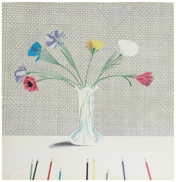 David Hockney - Coloured Flowers Made of Paper and Ink, 1991