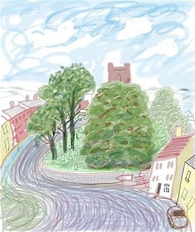 David Hockney - Kilham With Church, 2008