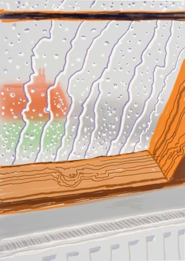 David Hockney - Rain on the Studio Window, 2009