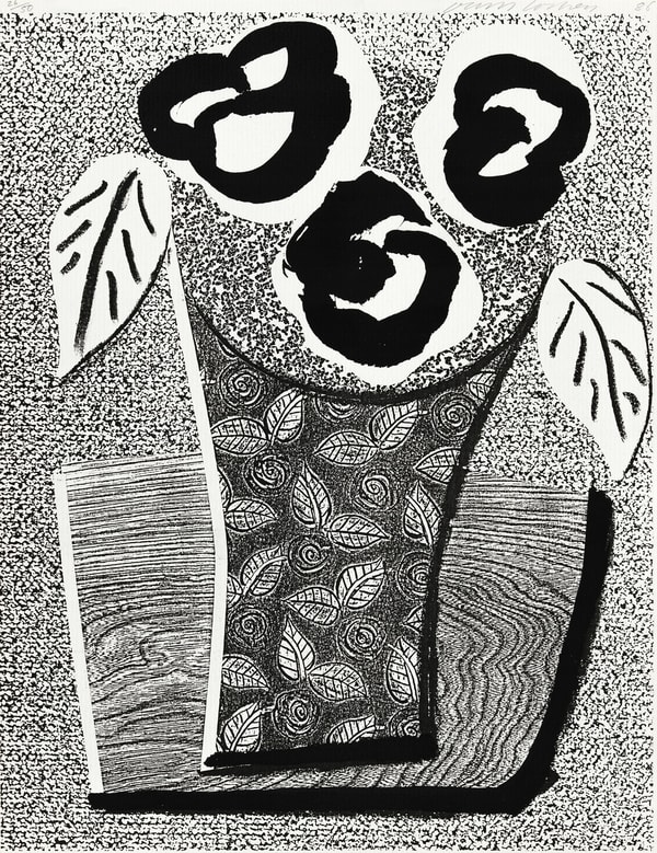 David Hockney - Three Black Flowers, 1986