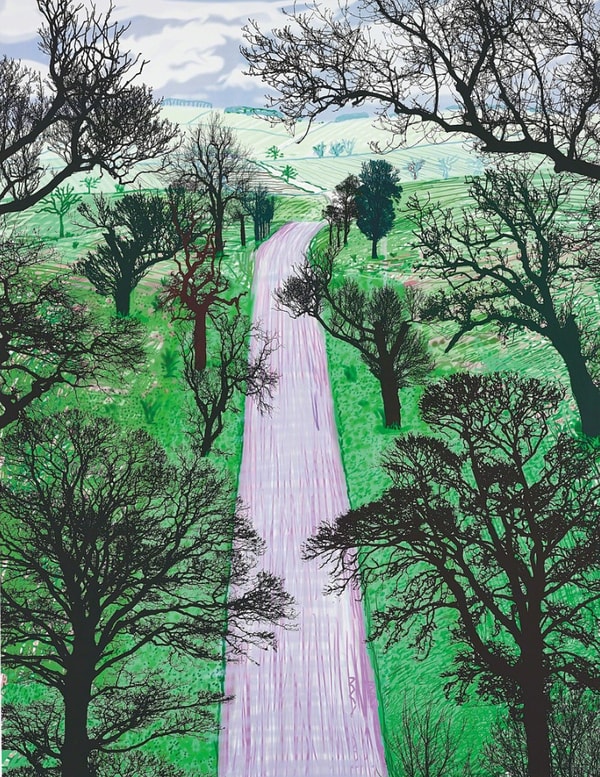 David Hockney - Winter Road Near Kilham, 2008