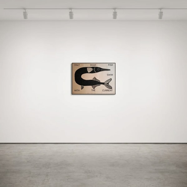 David Schmitt - Only Dead Fish , 2026, Printed on Handmade Lokta Paper