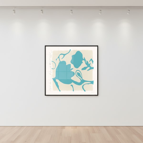 Donald Sultan - Aqua Lantern Flower, 2025