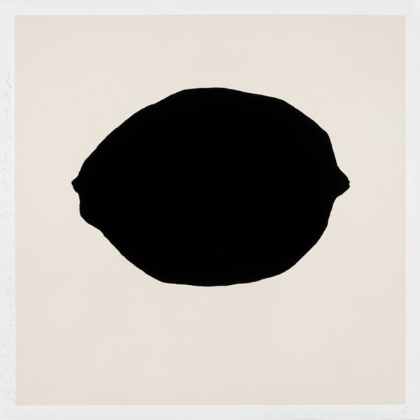 Donald Sultan - Black Lemon on White, Silkscreen