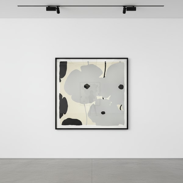 Donald Sultan - Silver and Black Poppies, 2020