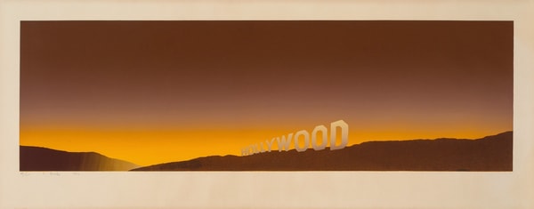 Ed Ruscha - Hollywood (orange and brown), 1968