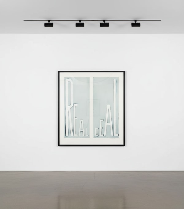 Ed Ruscha - Real Deal, 2014, Flat bite etching on Revere felt paper with torn edges