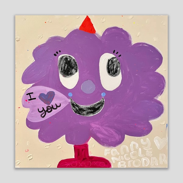 Fanny Brodar - I Love You, 2022, Acrylic and oil stick on canvas