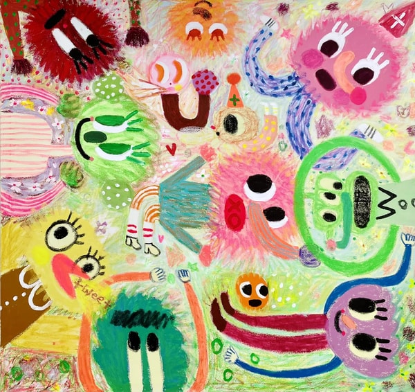 Fanny Brodar - Marshmallow Island, 2026, Acrylic, oil and oil stick on canvas