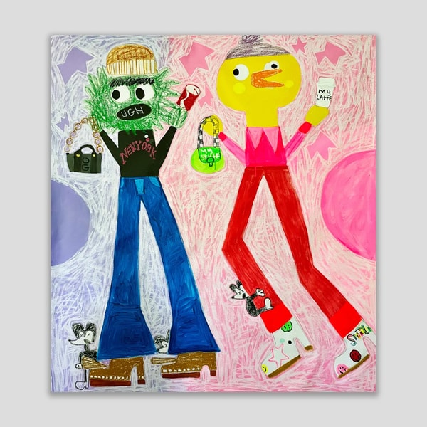Fanny Brodar - My Stuff`, 2022, Acrylic, oil stick, and spray paint on canvas