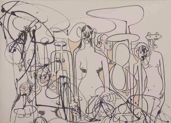 George Condo - Line of Figures, 2001