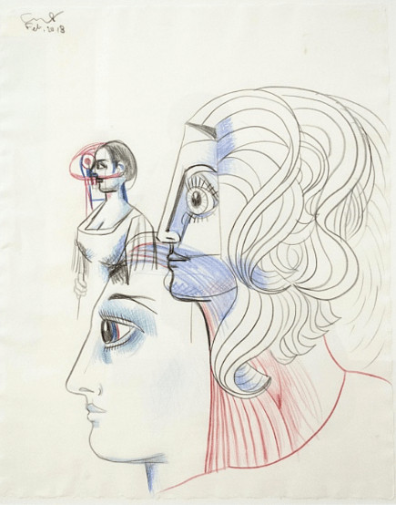 George Condo - Three Figures, 2018