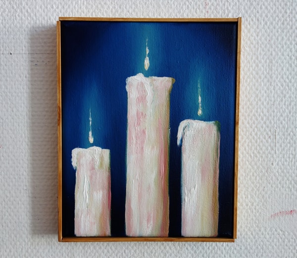 Hugo Baudouin - Blue Candle, 2026, Oil on Linen