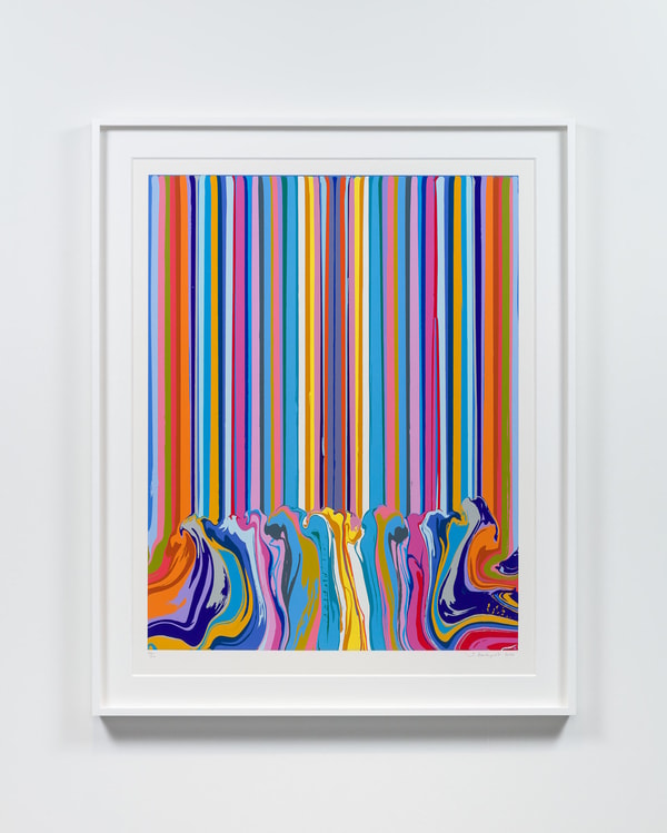 Ian Davenport - Mirror Enamel Pink, 2021