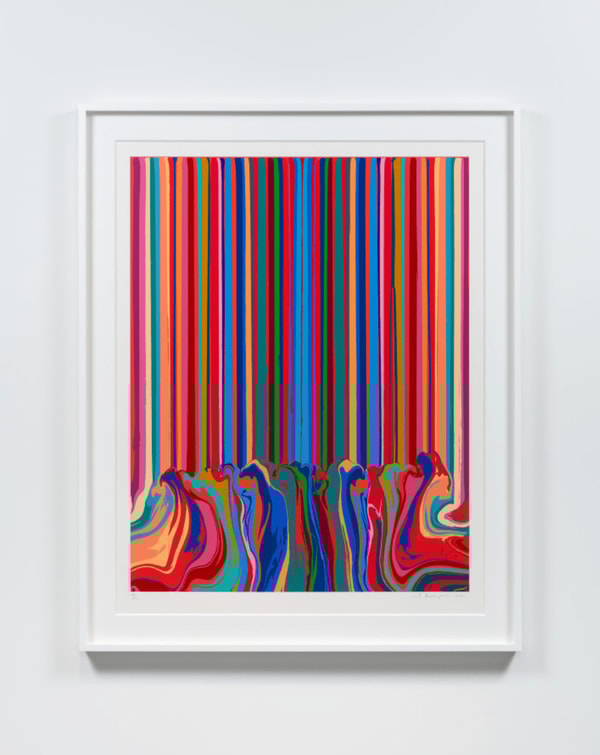 Ian Davenport - Mirror Enamel Red, 2021