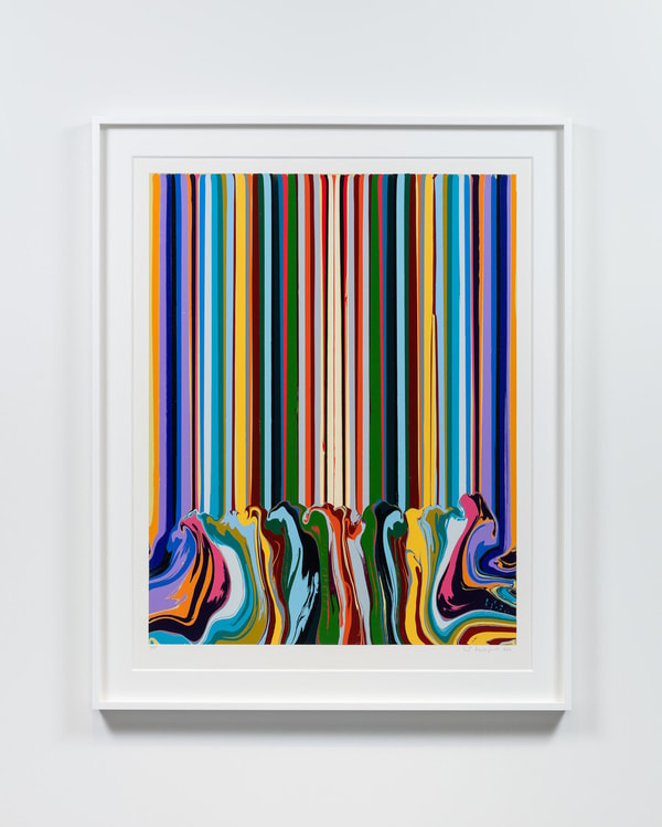 Ian Davenport - Mirror Enamel Turquoise, 2021