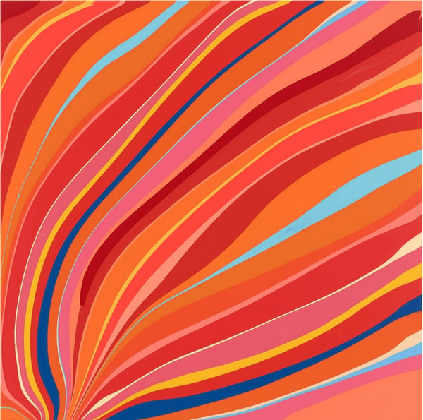 Ian Davenport - Red and Orange Flow, 2020