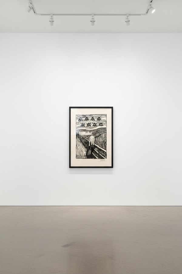 Invader - Invaded Scream, 2011, Woodcut on paper
Signed and numbered on recto