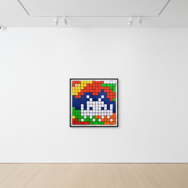 Invader - Rubik Camouflage, 2023, Giclée print on aluminum composite panel