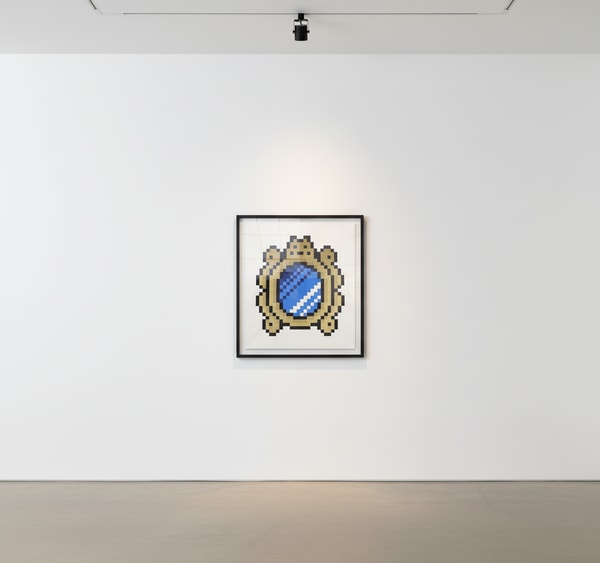 Invader - Versailles (Blue), 2018, Embossed screen print on paper