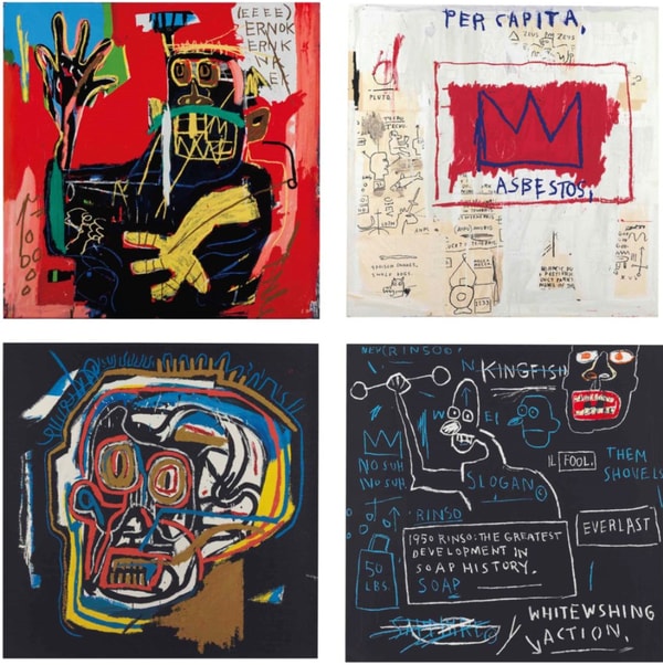 Jean-Michel Basquiat - Ernok, Per Capita, Untitled (Head), Rinso, from Portfolio I, The complete set of four screen prints