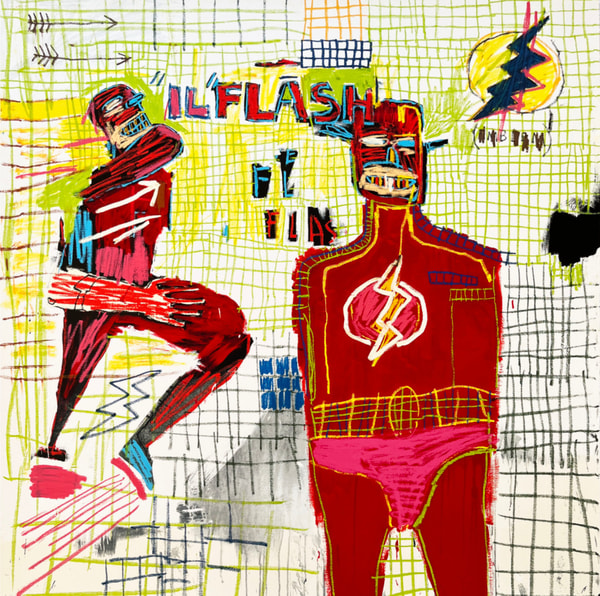 Jean-Michel Basquiat - Flash In Naples, from Superhero Portfolio, 1982/87-2022, Screen print