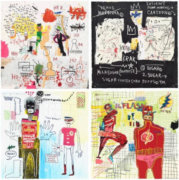 Jean-Michel Basquiat - Superhero Portfolio, The complete set of four screen prints