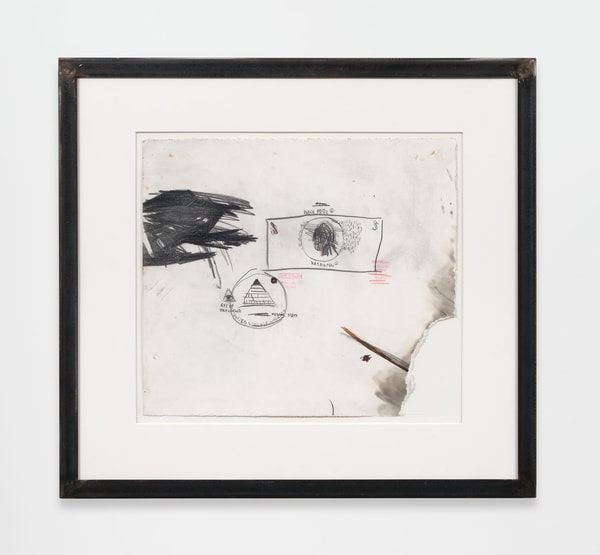 Jean-Michel Basquiat - Untitled (Black Fool), 1983, Pencil & colored pencil on paper (Signed on Verso)