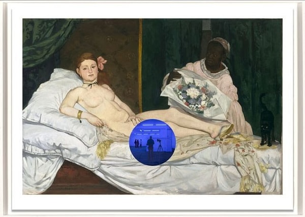 Jeff Koons - Gazing Ball (Manet Olympia), 2017, Archival pigment print on Innova rag paper, glass