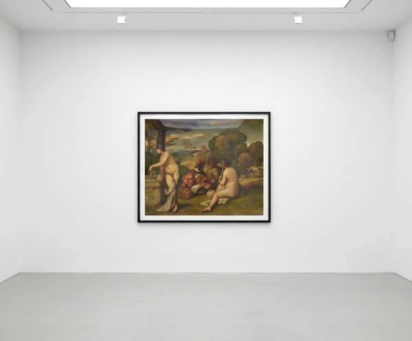 Jeff Koons - Gazing Ball (Titian Pastoral Concert), 2021, Archival pigment print on Innova rag paper, glass