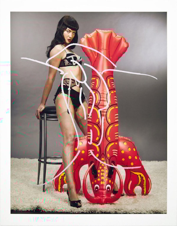 Jeff Koons - Girl with Lobster, 2009, Archival pigmented inkjet with silkscreen on hot pressed natural paper