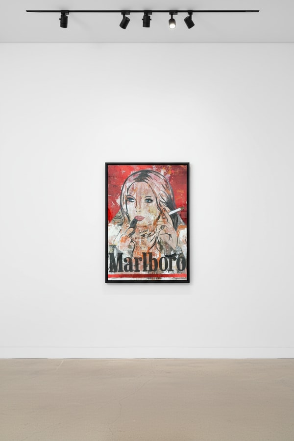 Jojo Anavim - Cowboy Kate, 2024, Acrylic, Collageand Metallic Foil on Canvas