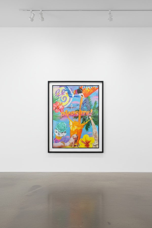 Jojo Anavim - Pleasure (Movie Night), 2020, Acrylic, Oil Stick, collage, and Diamond Dust