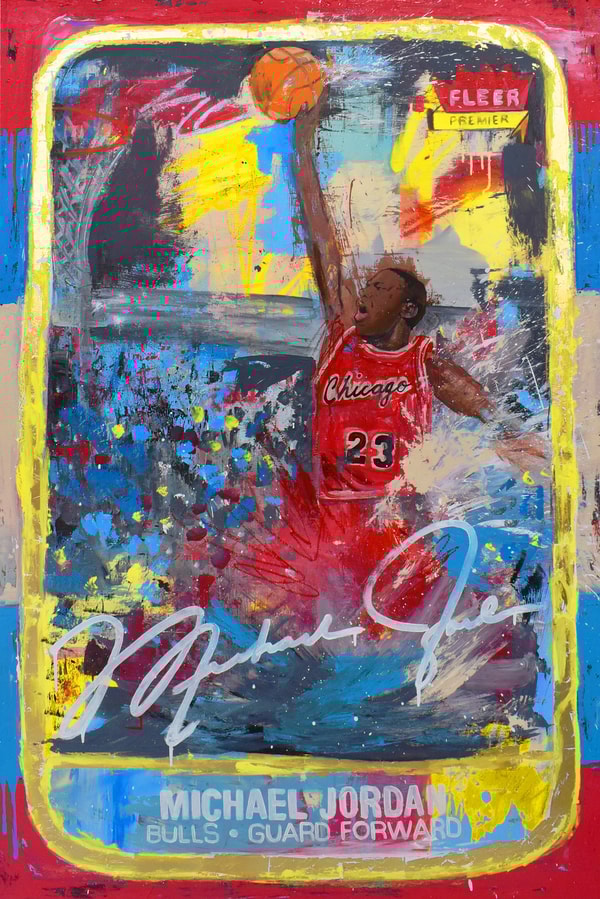 Jojo Anavim - The Air Up There, 2021, Acrylic, Oil Stick, and Gold Leaf on Wood Panel