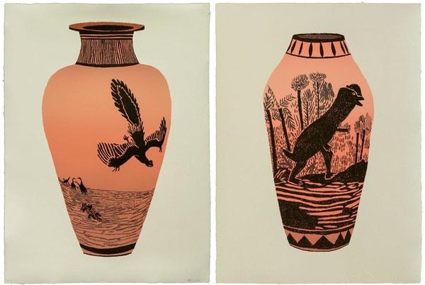 Jonas Wood - Archaeopteryx Lithographica - Dilophosaurus Wetherilli (Set of Two), 2015
