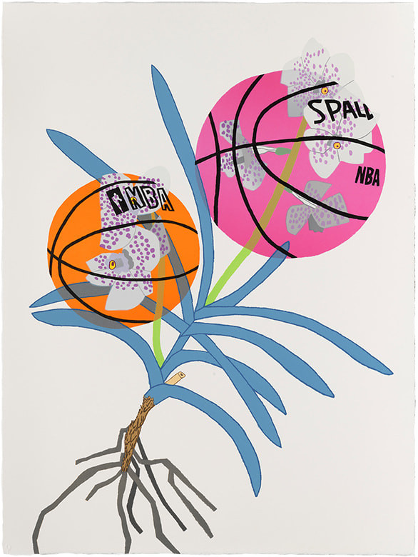 Jonas Wood - Double Basketball Orchid 2 (state II), 2020
