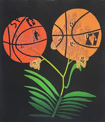 Jonas Wood - Double Basketball Orchid (State II), 2017
