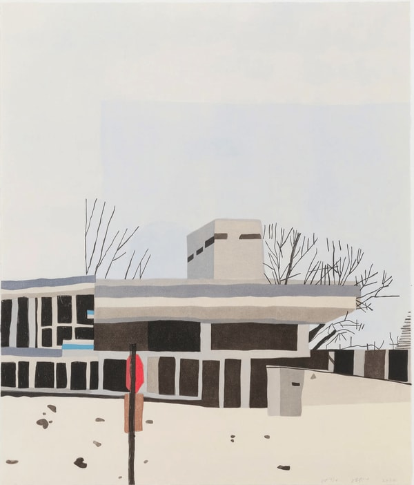 Jonas Wood - Four Landscapes (Winter), 2020, Ukiyo-e Japanese style woodcuts