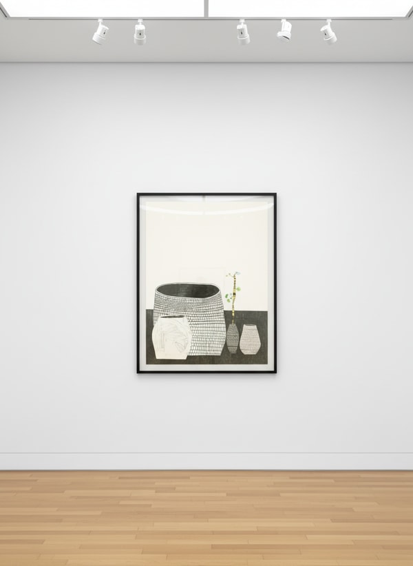 Jonas Wood - Untitled (Pots, 2009), Colored lithograph, serigraph, woodblock
