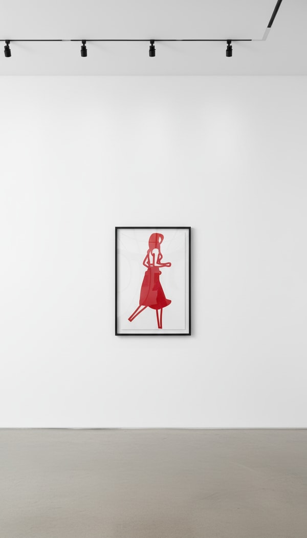 Julian Opie - Colored Runners 2, 2020, Continuous computer animation on 55 in / 139.7 cm LCD screen