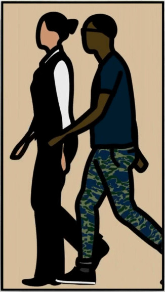 Julian Opie - Faime and Danielle Walking, 2016