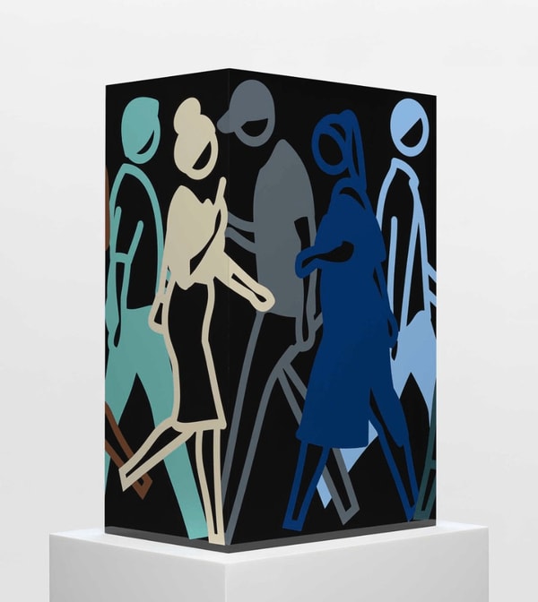 Julian Opie - Night 2, 2021, Screenprints on freestanding acrylic blocks