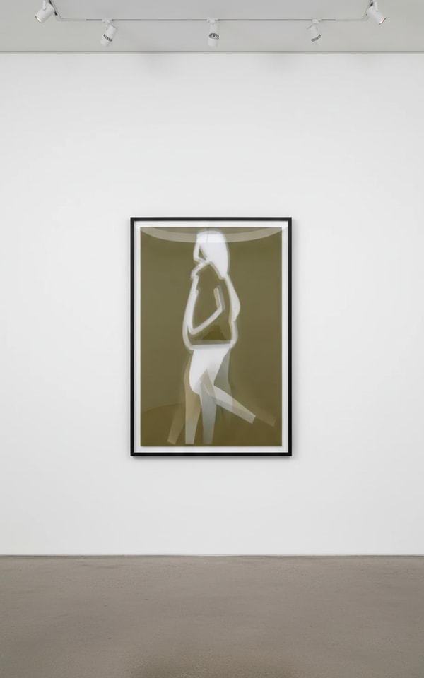 Julian Opie - Old Street Walkers: Fur Jacket, 2022, Lenticular acrylic panel mounted onto white acrylic